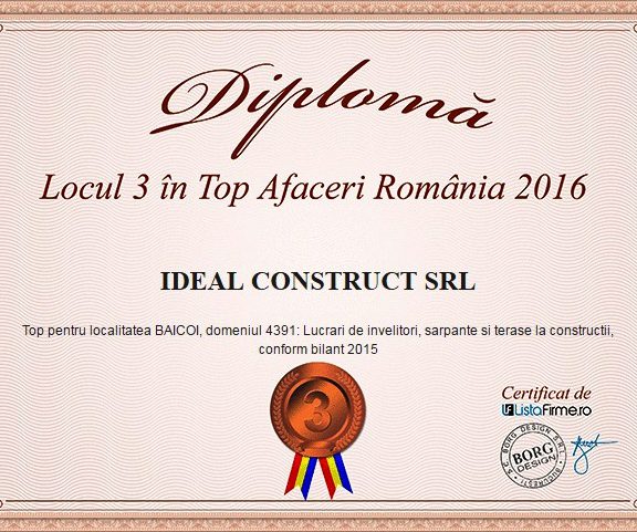 Locul 3 în Top Afaceri 2016, Băicoi