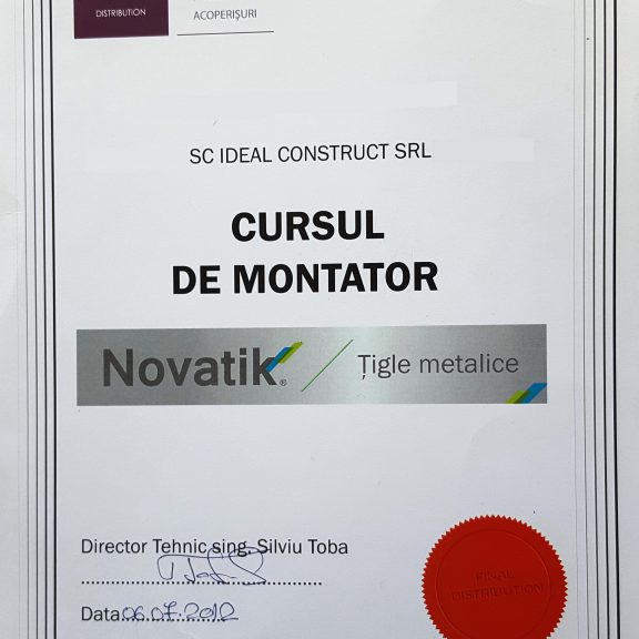 Certificare montator autorizat Novatik